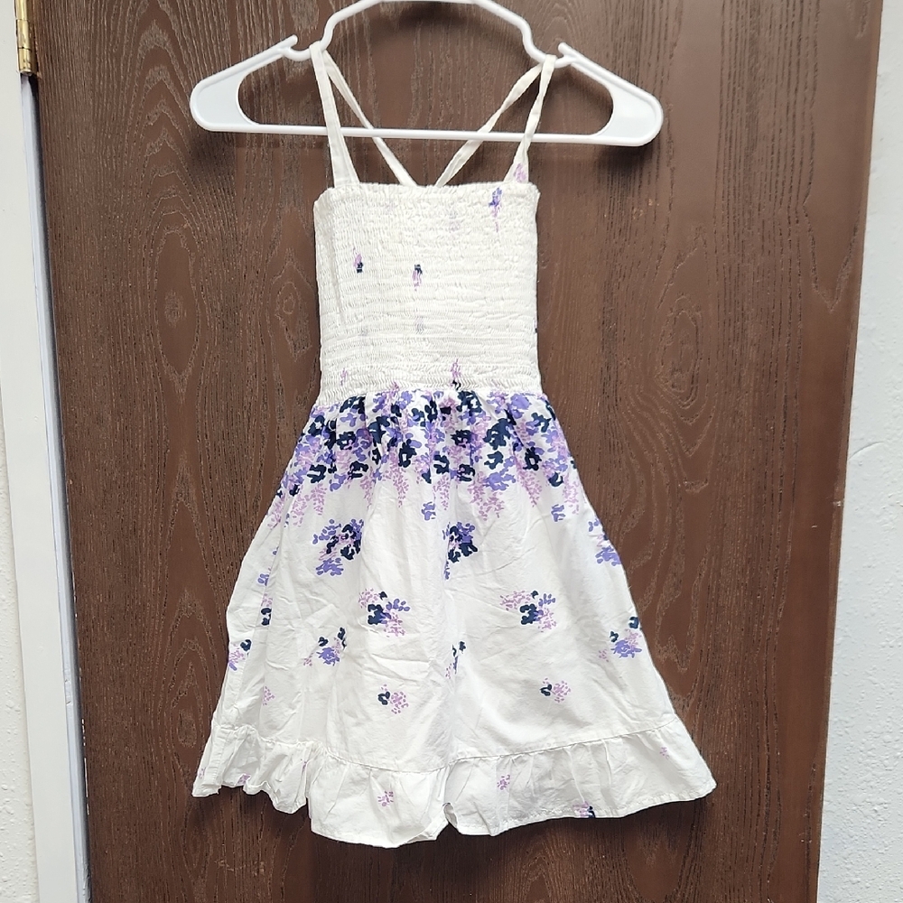 Cherokee White and Purple Floral Kids Dress